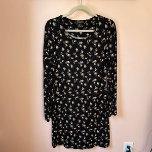 RACHEL ZOE Ditsy Floral Print Long Sleeve Mini Dress Sz S